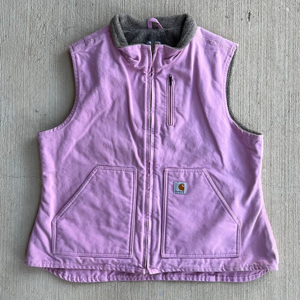 Carhartt WOMENS WV001 pink sherpa work wear vest